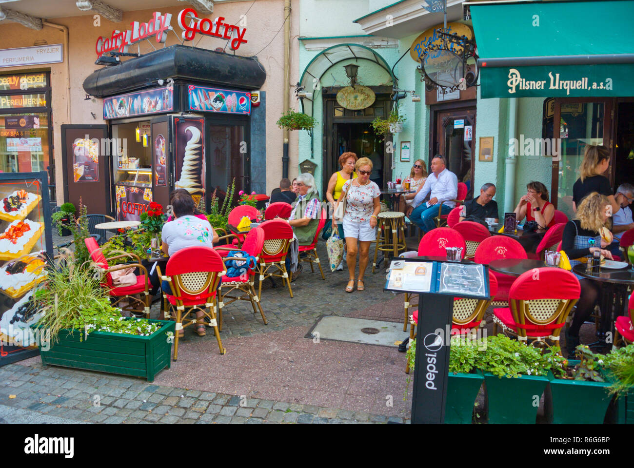 Cafe e ristorante Le Terrazze, Bohaterow Monte Cassino Sopot, Polonia Foto Stock
