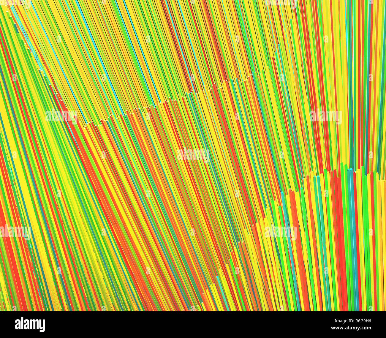 Abstract immagine geometrica nella struttura in 3D con random barre colorate. Foto Stock