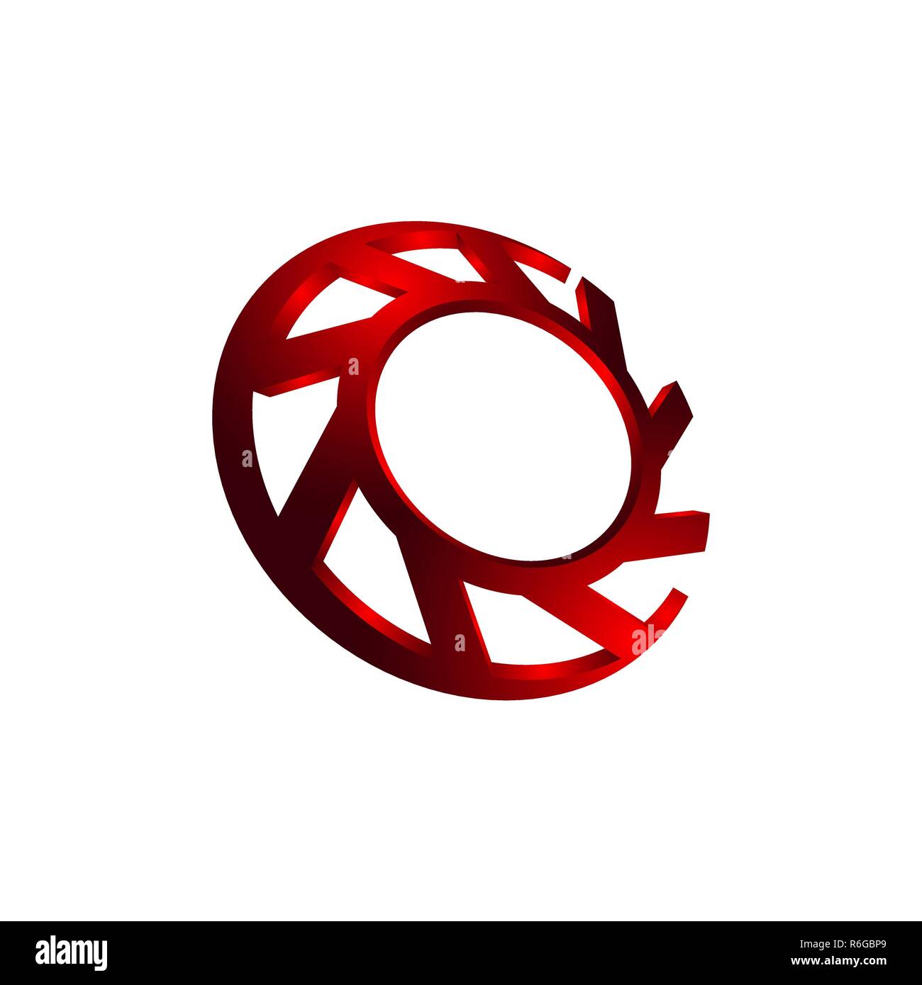 Logo astratto per l'azienda. Corporate identity design elemento. La tecnologia, industriale, logistica, distribuzione logotipo idea. Freccia, Globe, wor Illustrazione Vettoriale