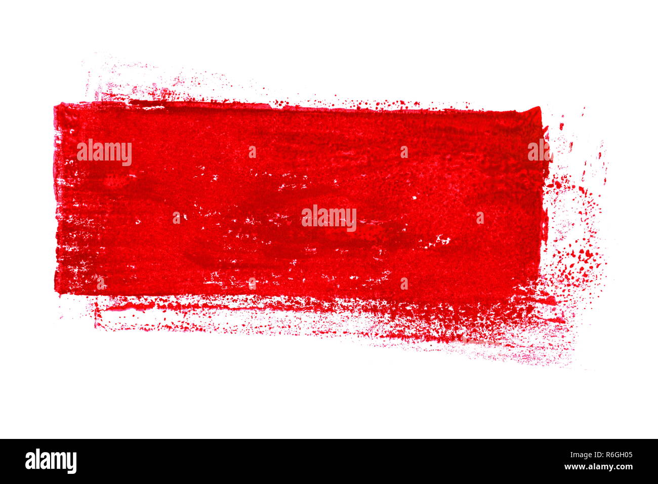 Rosso isolato disordinato striscia di colore Foto Stock