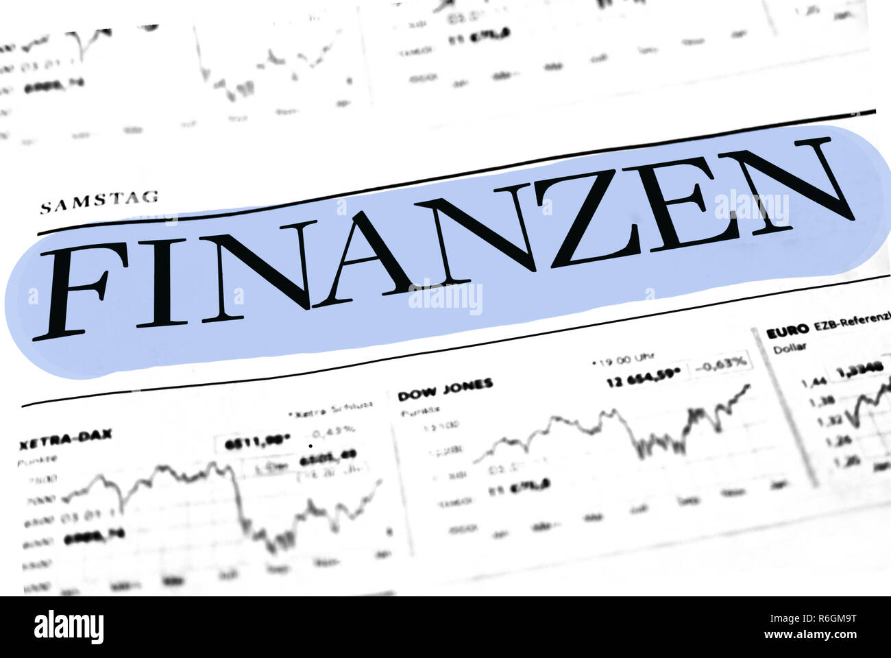 Rapporto finanziario sul mondo Foto Stock