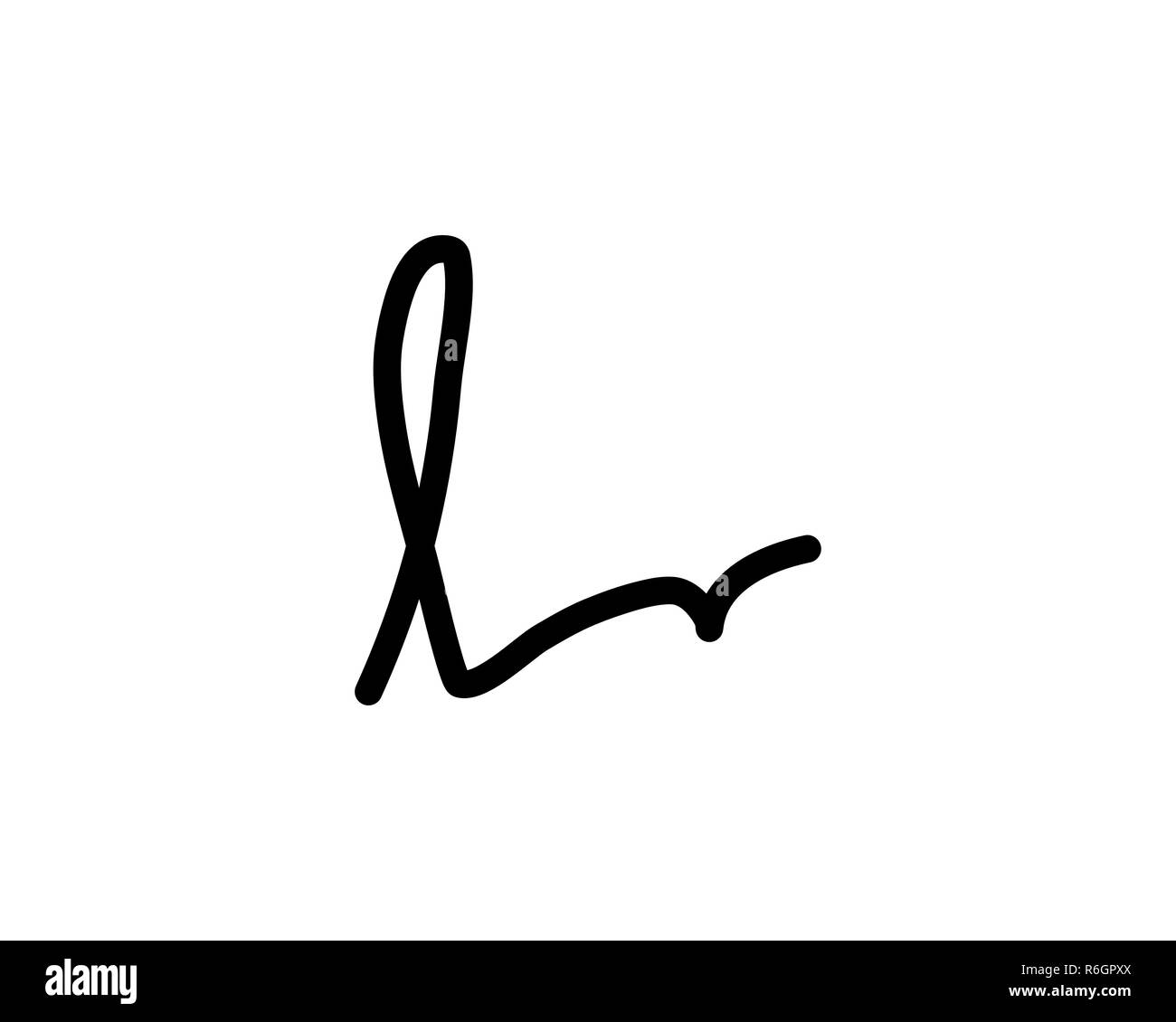 L lettera logo firma Foto Stock