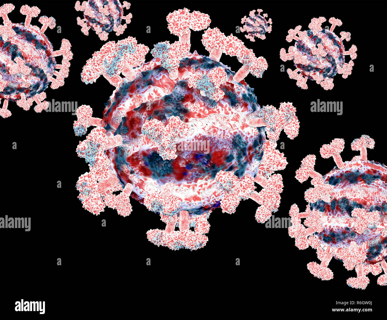 Illustrazioni di virus di immunodeficienza umana, virus HIV Foto Stock