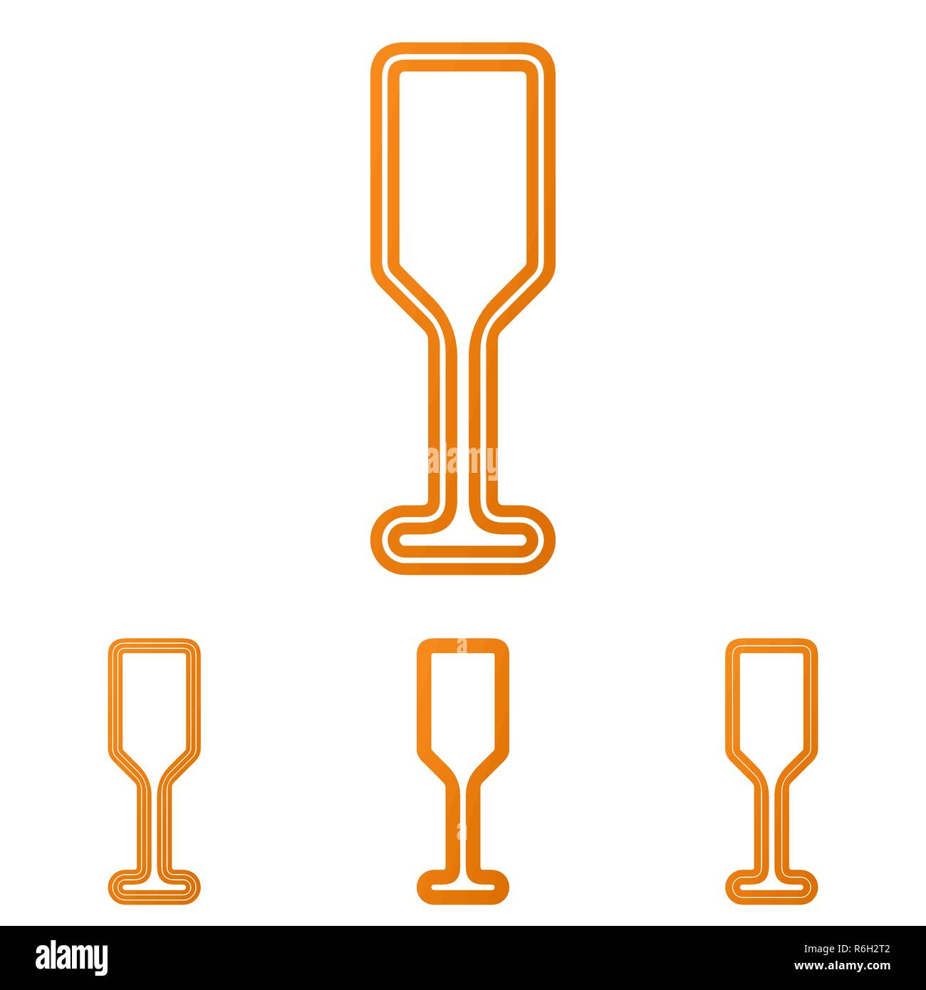 La linea arancione bar logo design set Illustrazione Vettoriale