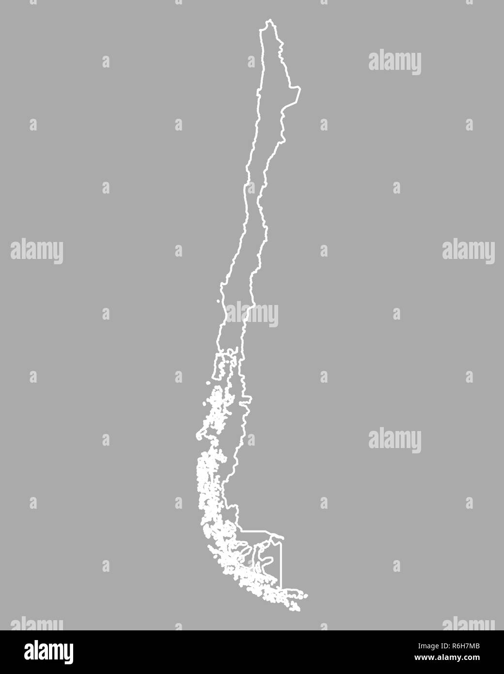 Mappa del Cile Foto Stock