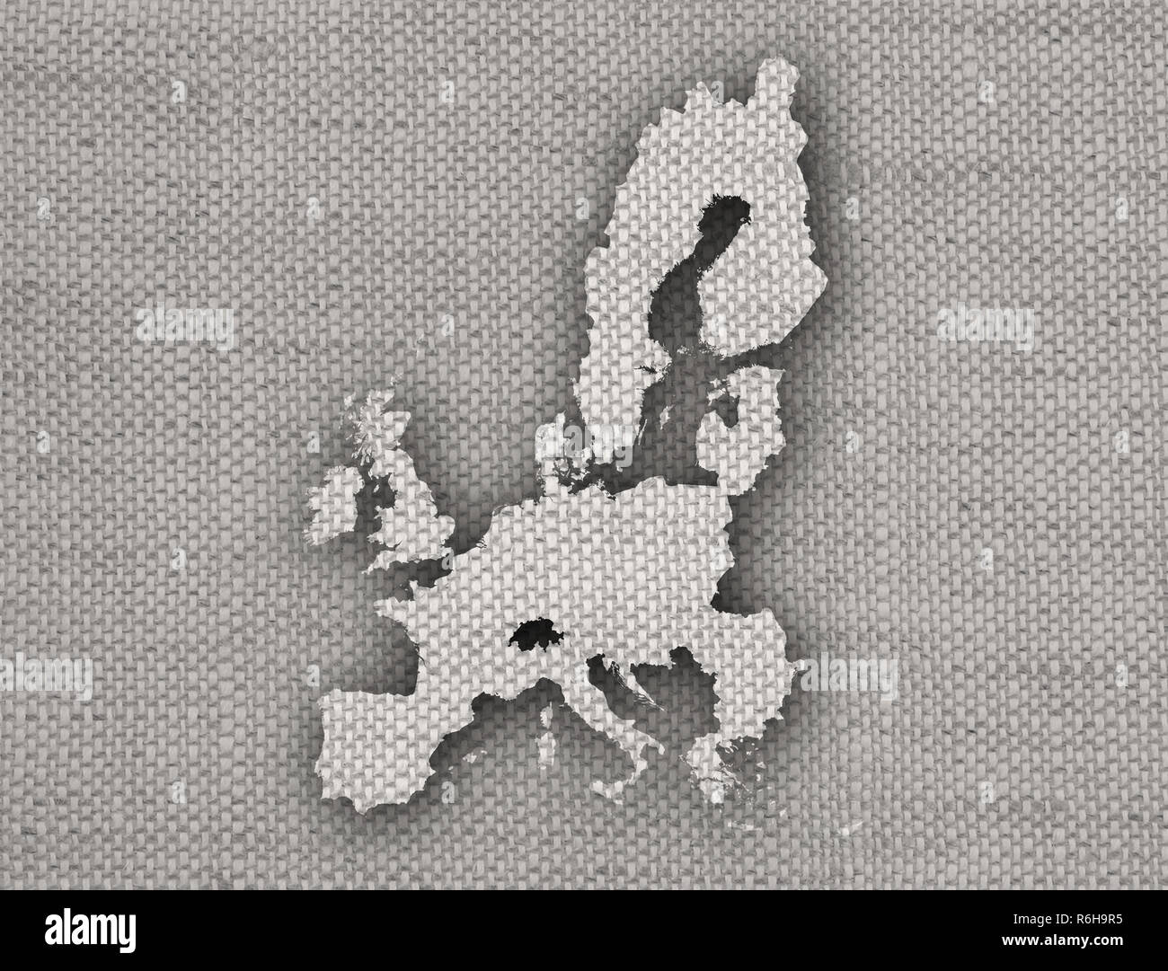 Mappa dell'UE sulle vecchie lenzuola Foto Stock