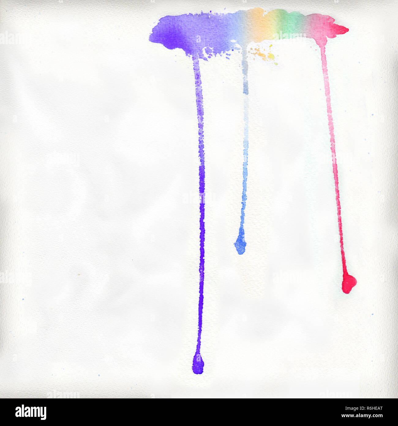 Il cloud come un acquerello con colorati gocce di pioggia Foto Stock