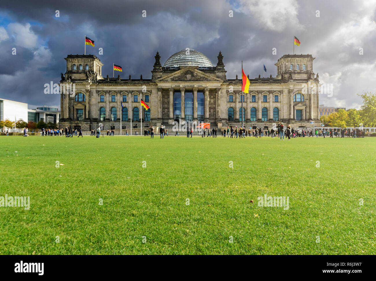 Famoso Edificio del Reichstag a Berlino, Germania Foto Stock