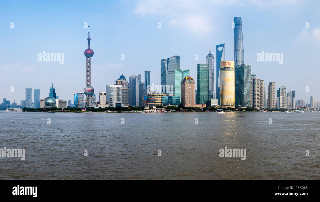 Alta risoluzione panorama della città di Shanghai Foto Stock