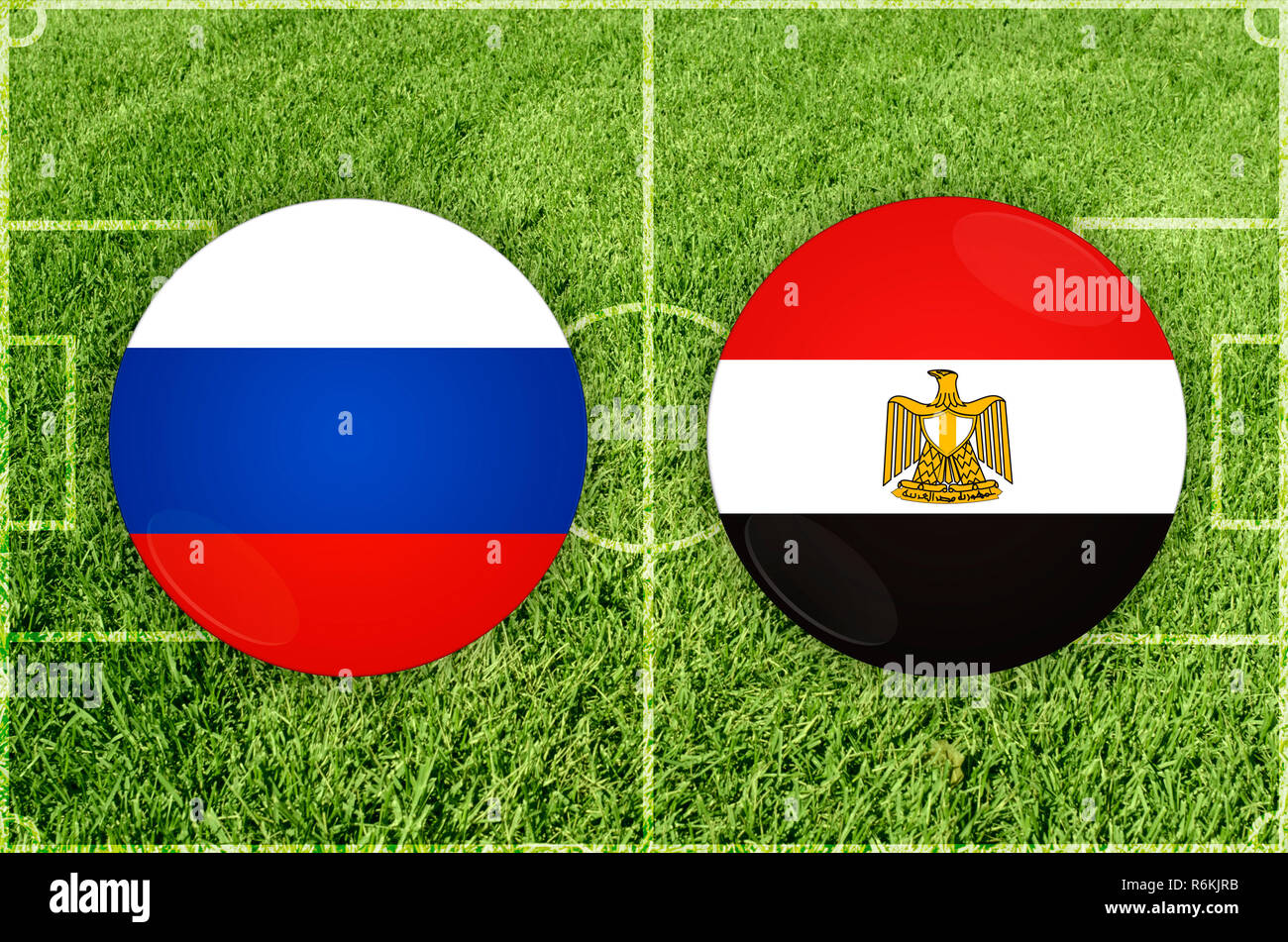 Russia vs Egitto partita di calcio Foto Stock