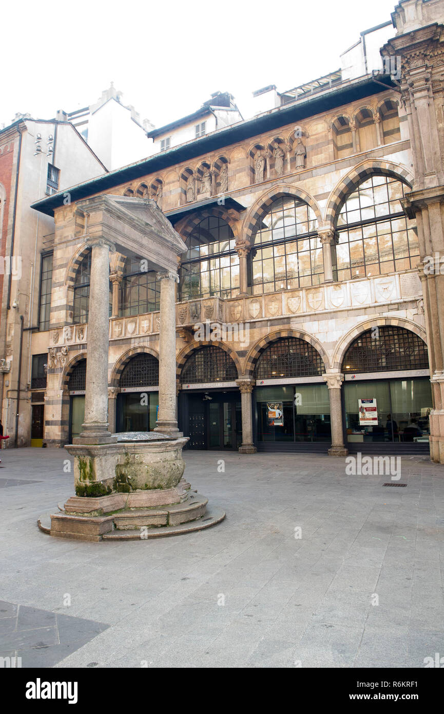 L'Europa, Italia, Milano, Piazza dei Mercanti, portale, bene, Foto Stock