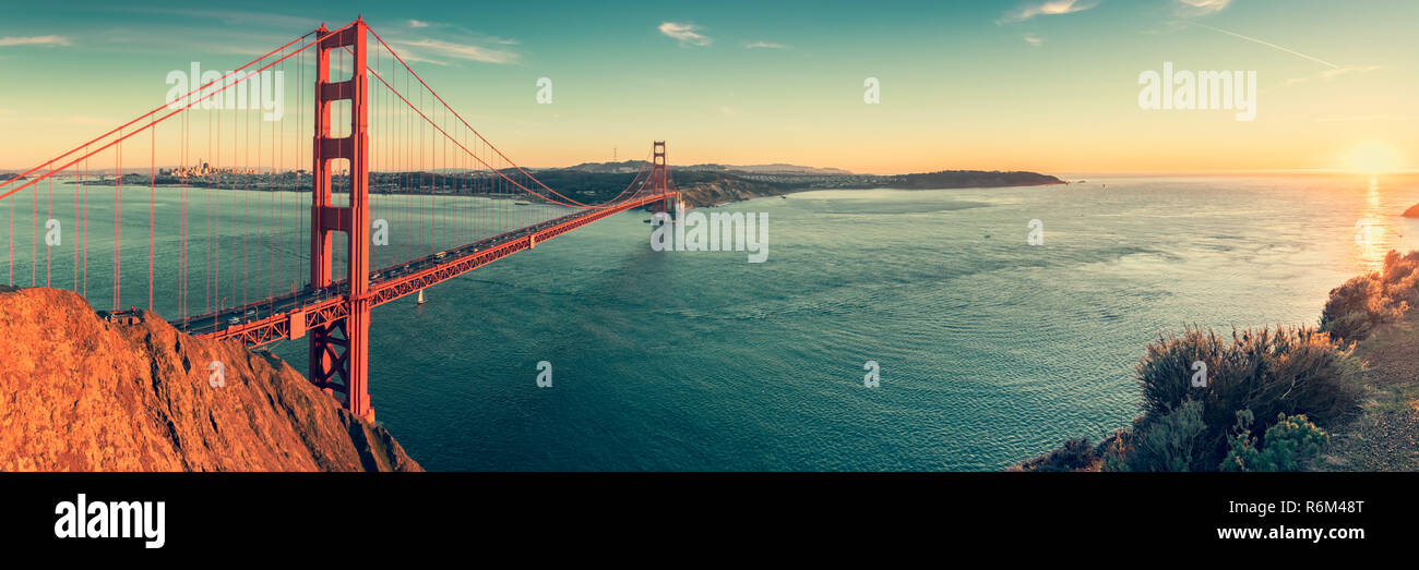 Golden Gate Bridge di San Francisco in California Foto Stock