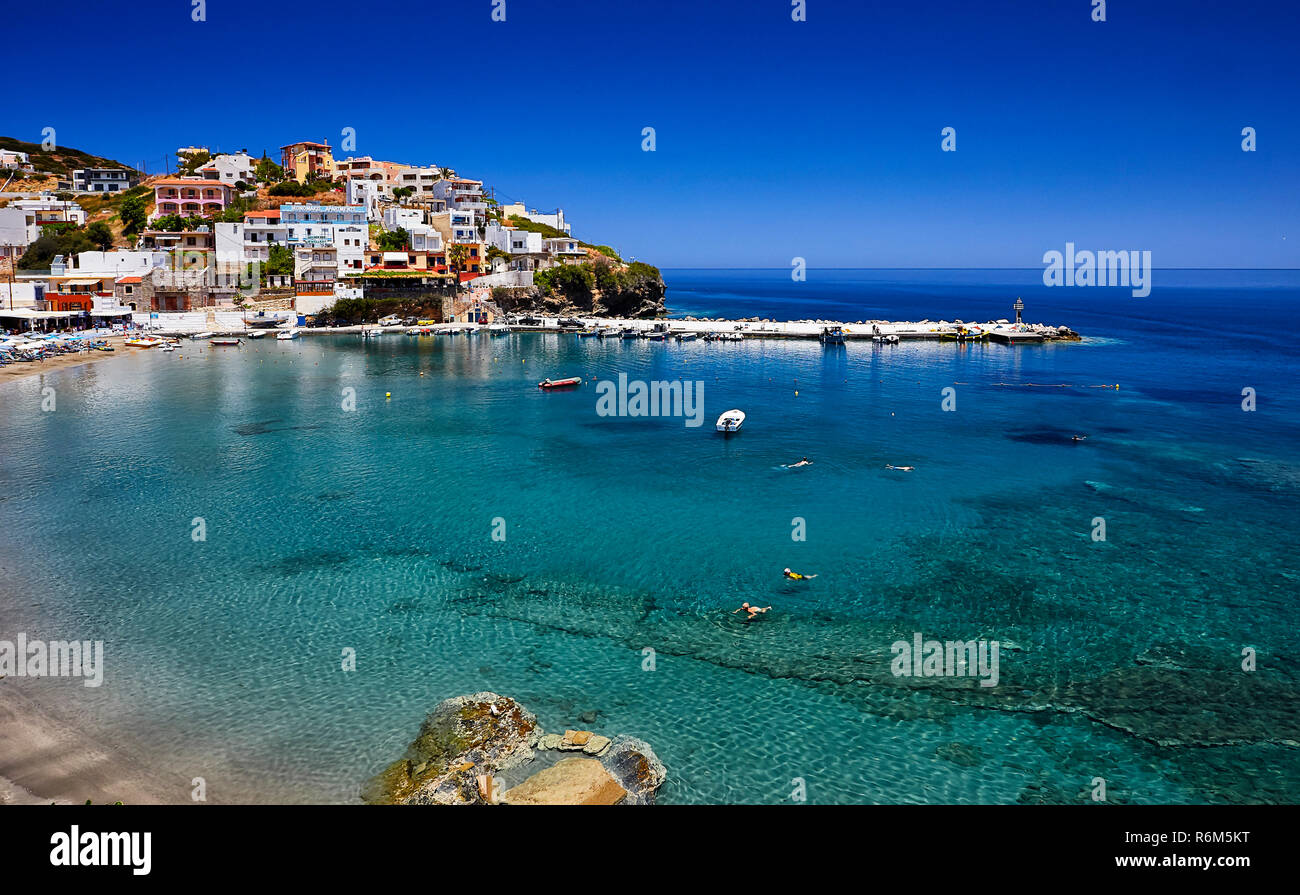 Vista mare al porto marittimo di Bali village Foto Stock