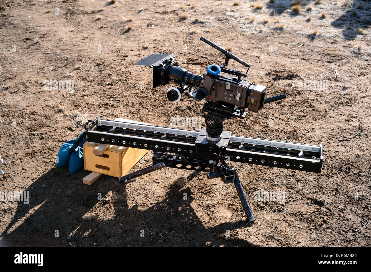 Attrezzature di pellicola, Arri Amira fotocamera impostato sulla posizione per un commerciale. Foto Stock