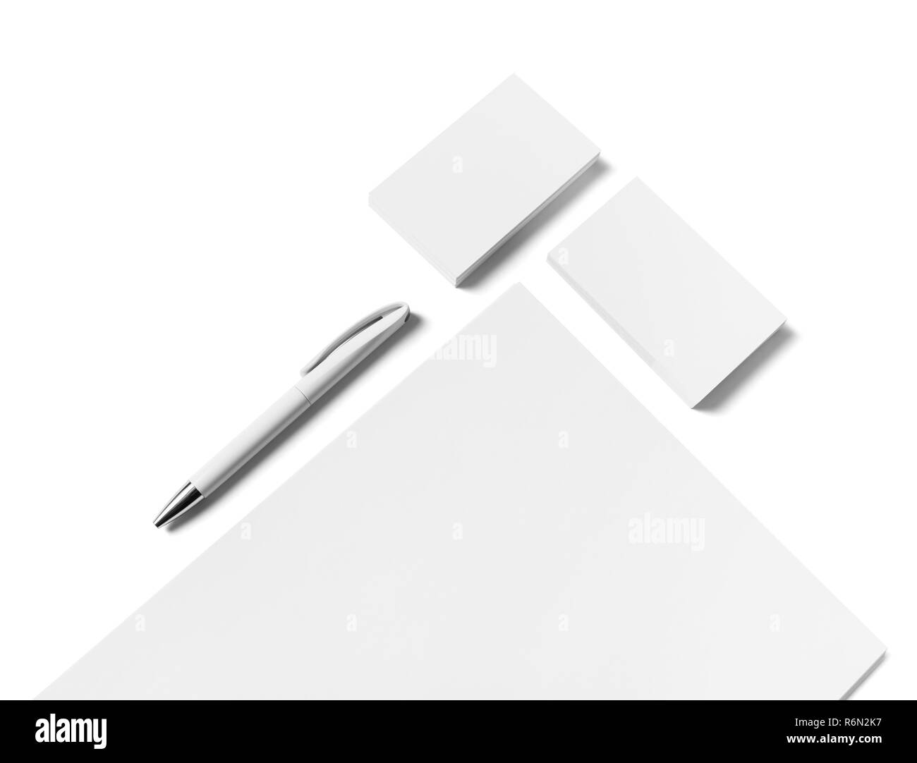 White stationery mock-up Foto Stock