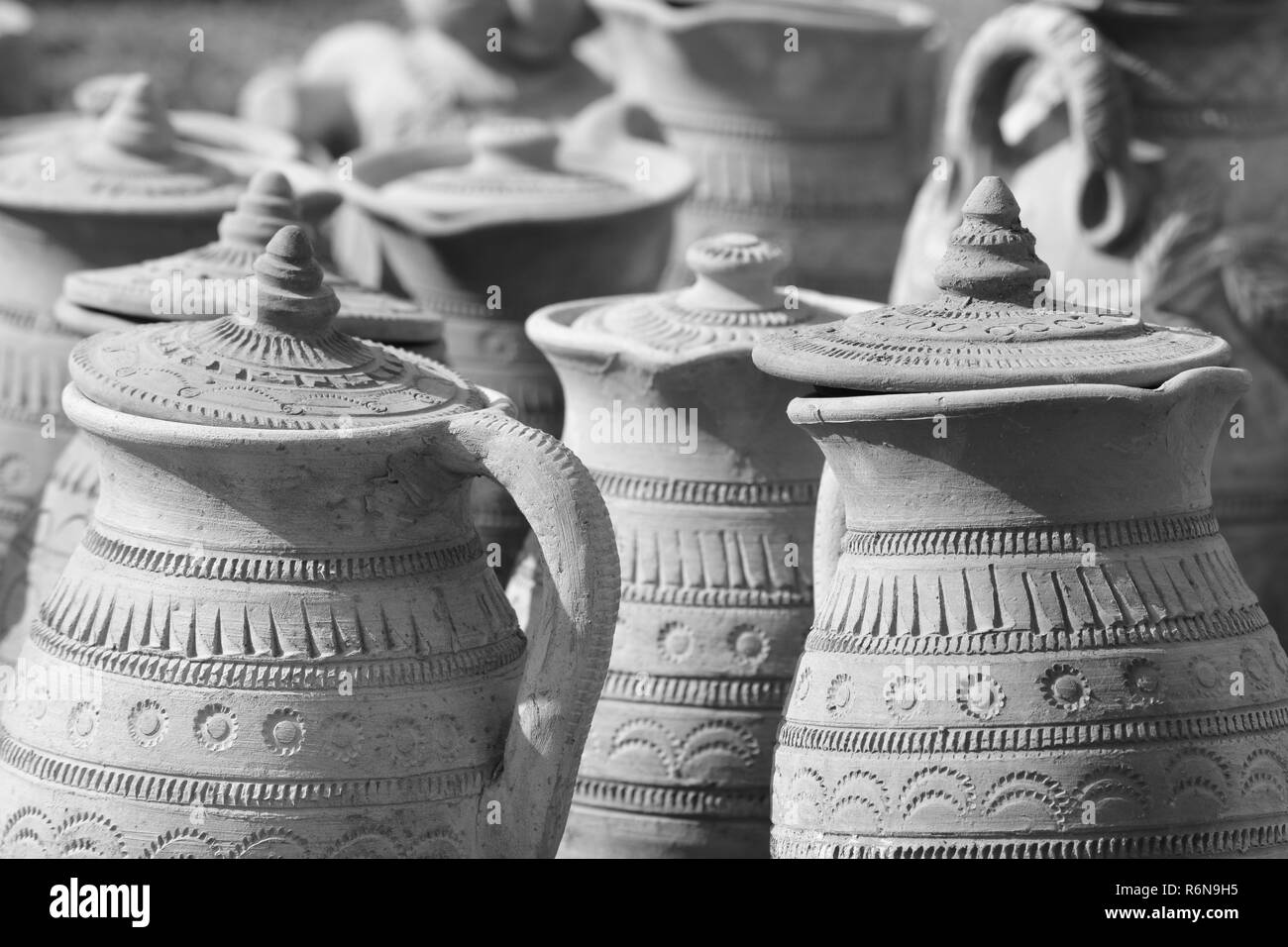 Argilla vasi in ceramica. Foto Stock