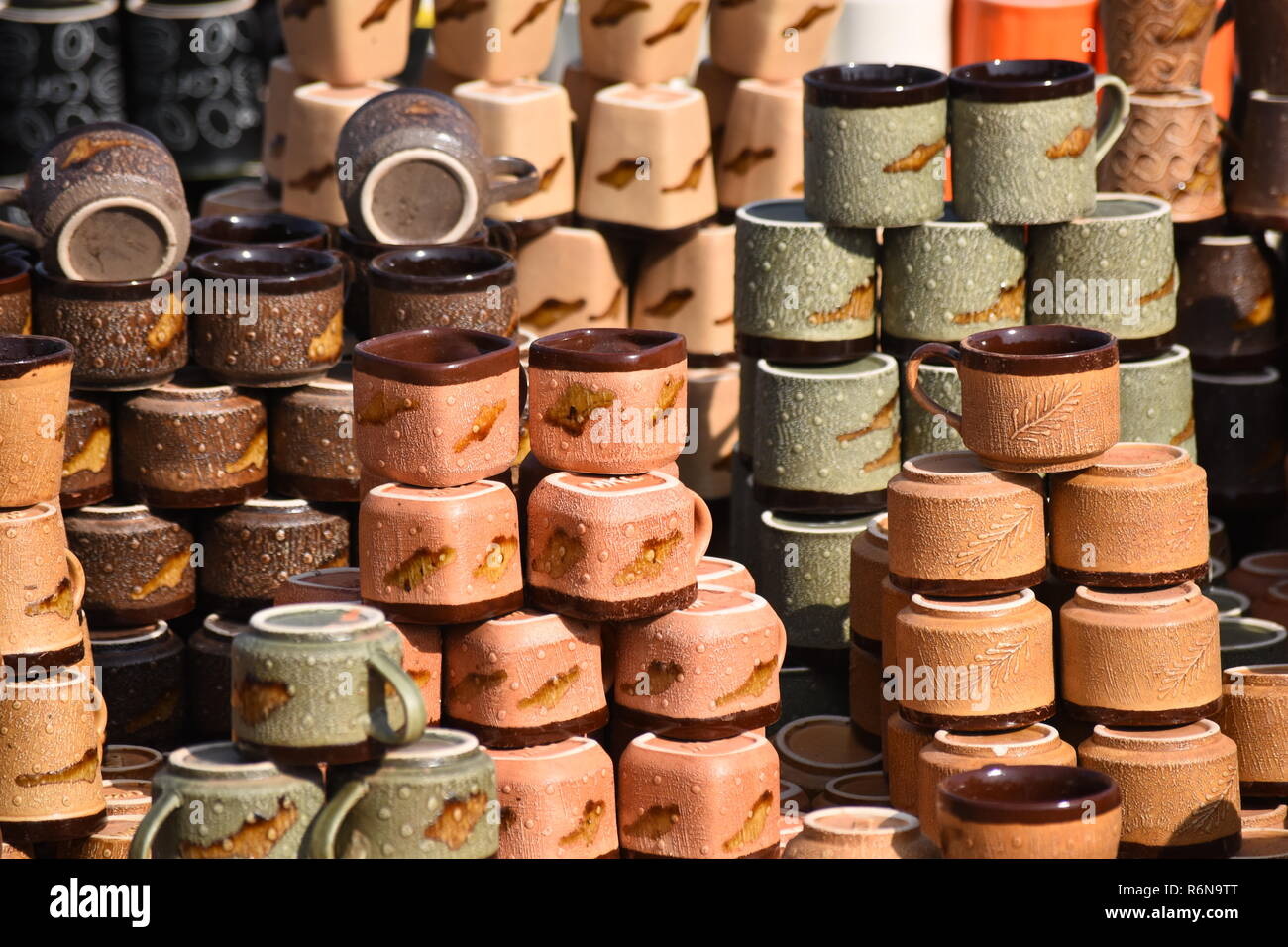 Indian ceramica tazze. Foto Stock