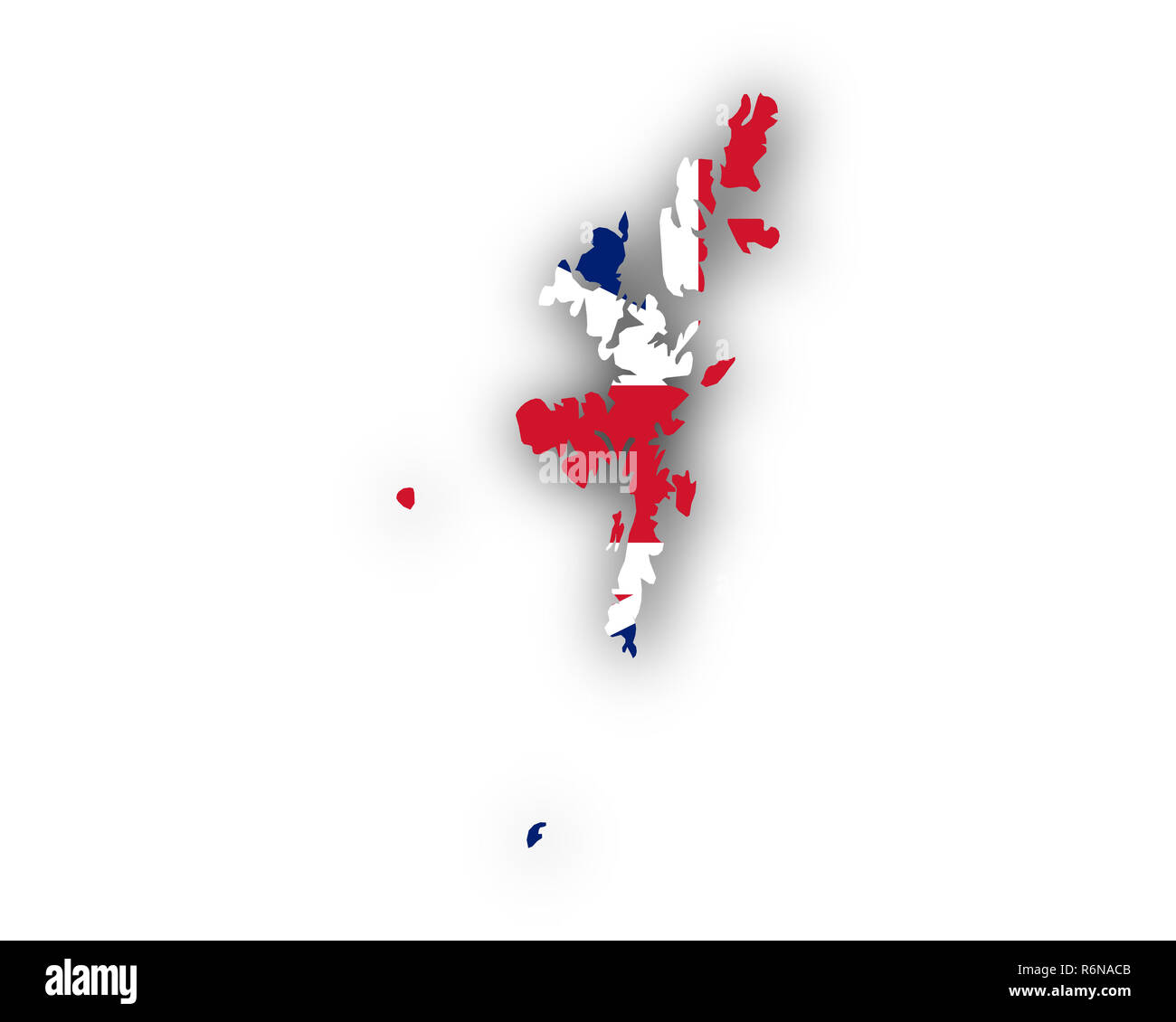 Mappa e bandiera delle isole Shetland Foto Stock