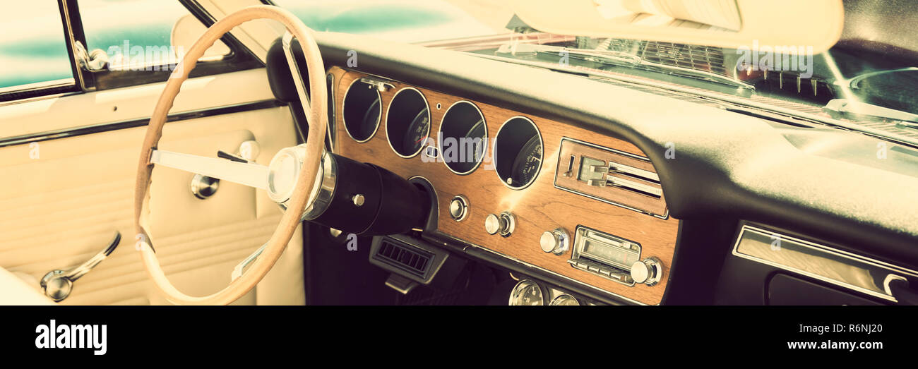 Classic car interno Foto Stock