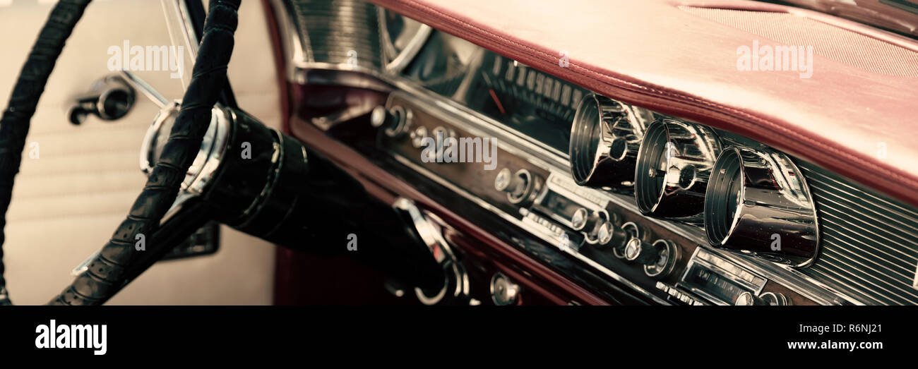 Classic car interno Foto Stock
