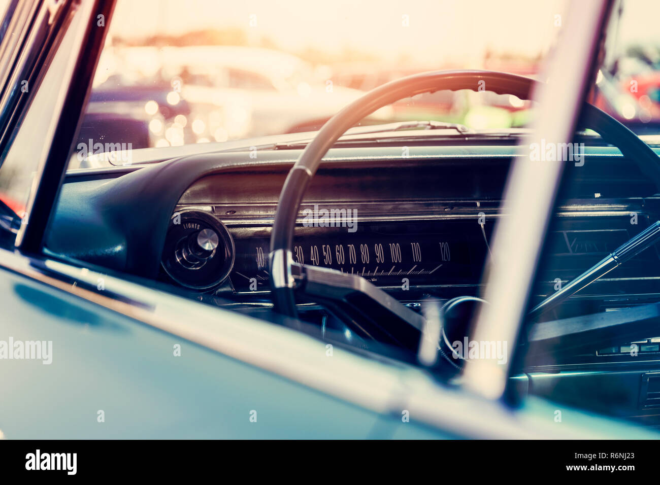 Classic car interno Foto Stock