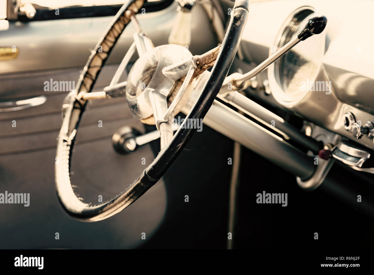 Classic car interno Foto Stock