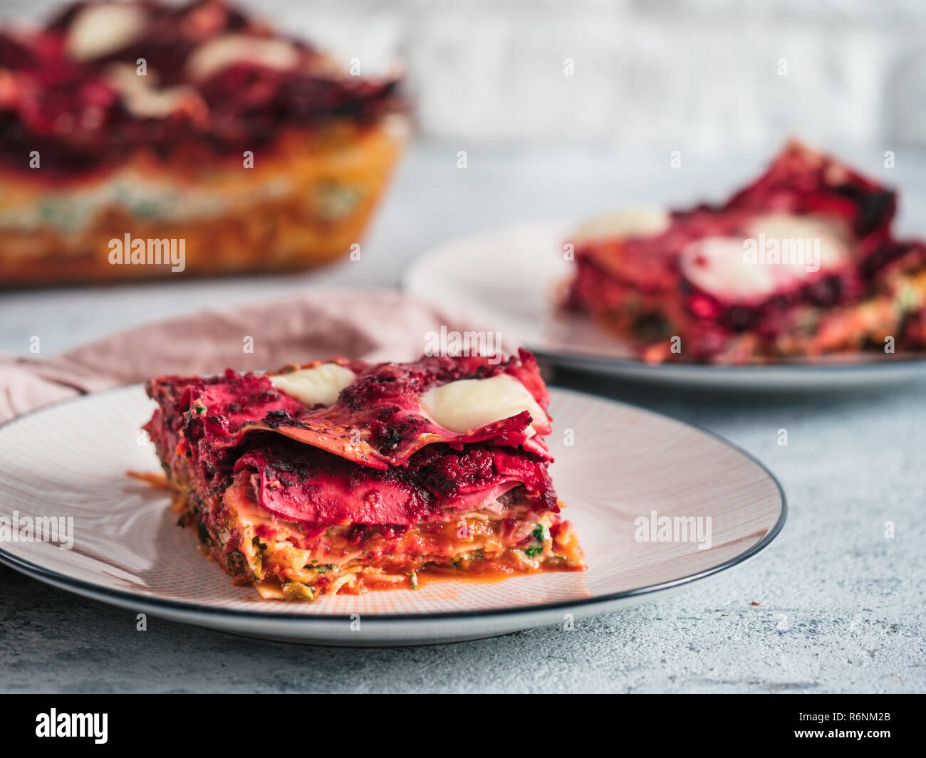 Vegetali lasagne arcobaleno Foto Stock