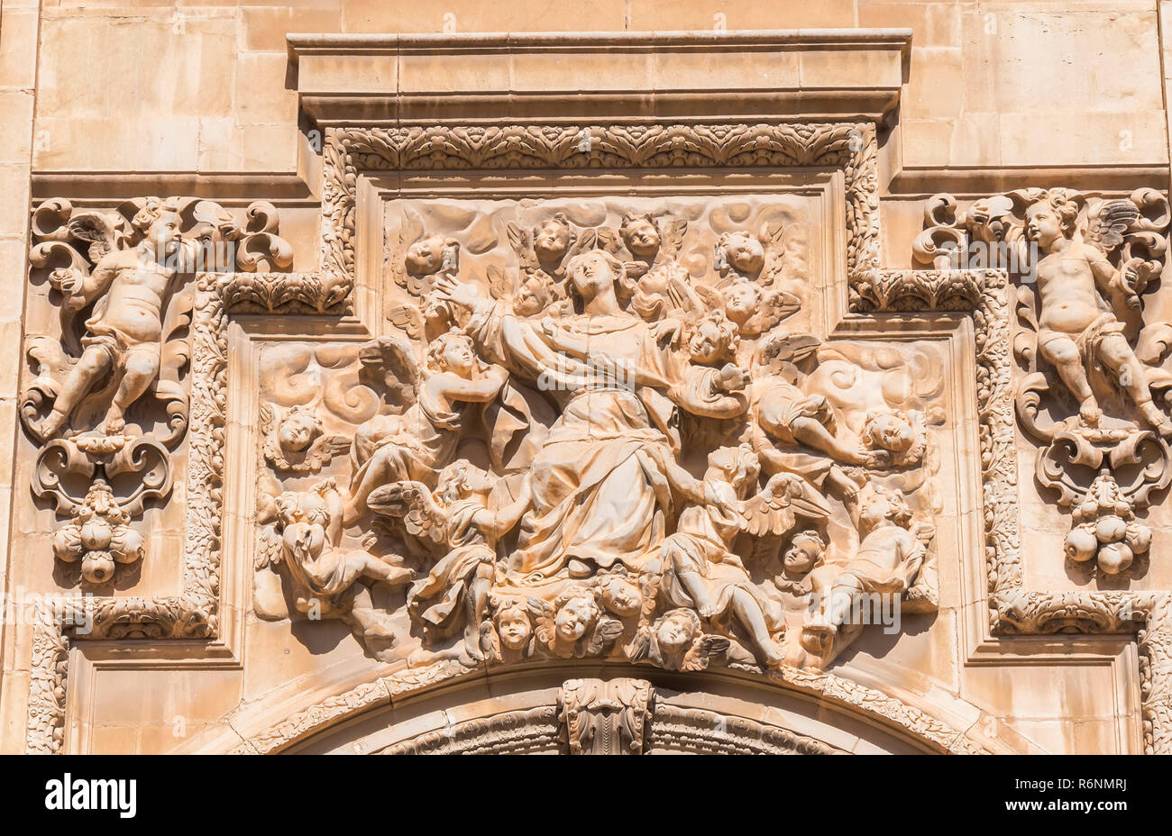 Jaen cattedrale dell Assunzione dettaglio facciata, Spagna Foto Stock