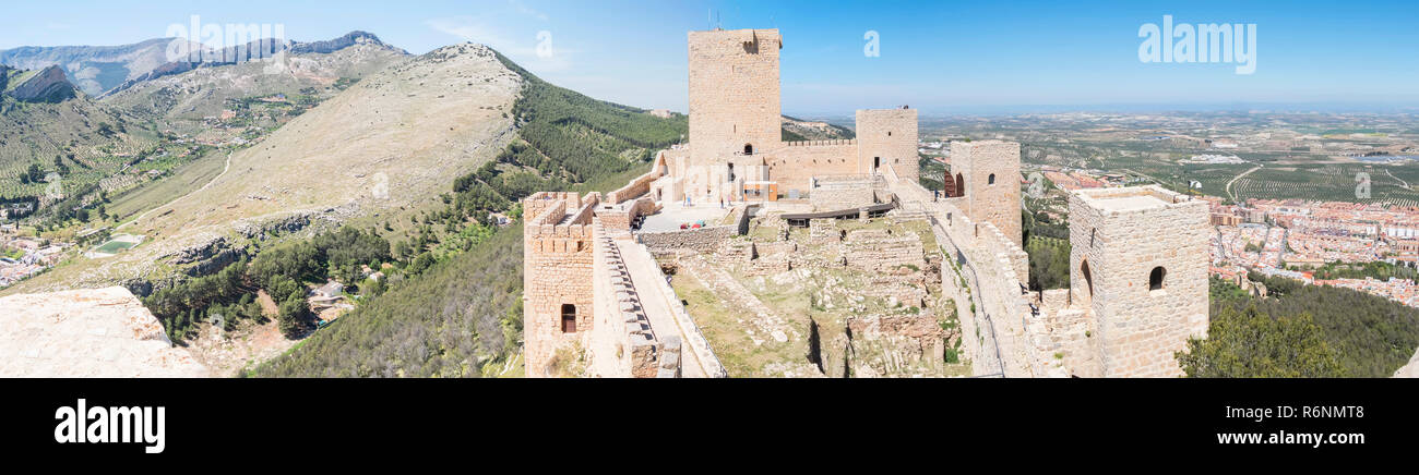 Castello di Santa Catalina interior vista panoramica, Jaen, Spagna Foto Stock