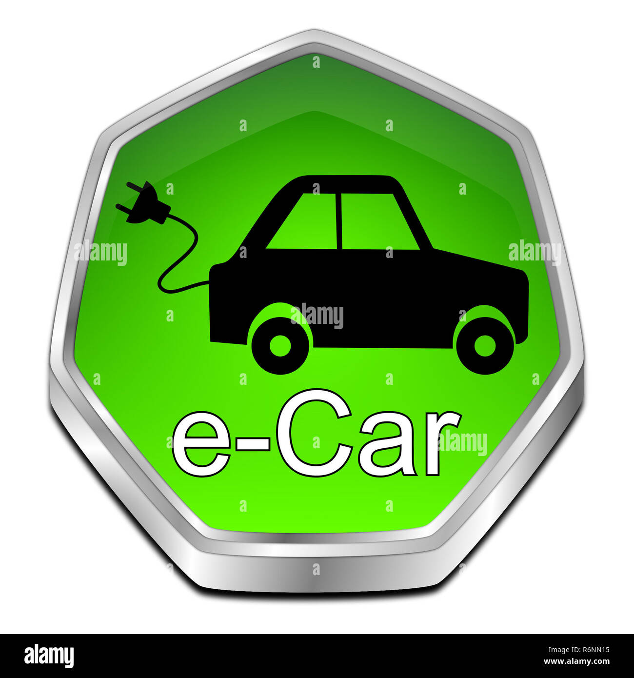 Il verde e il pulsante Auto - 3D illustrazione Foto Stock