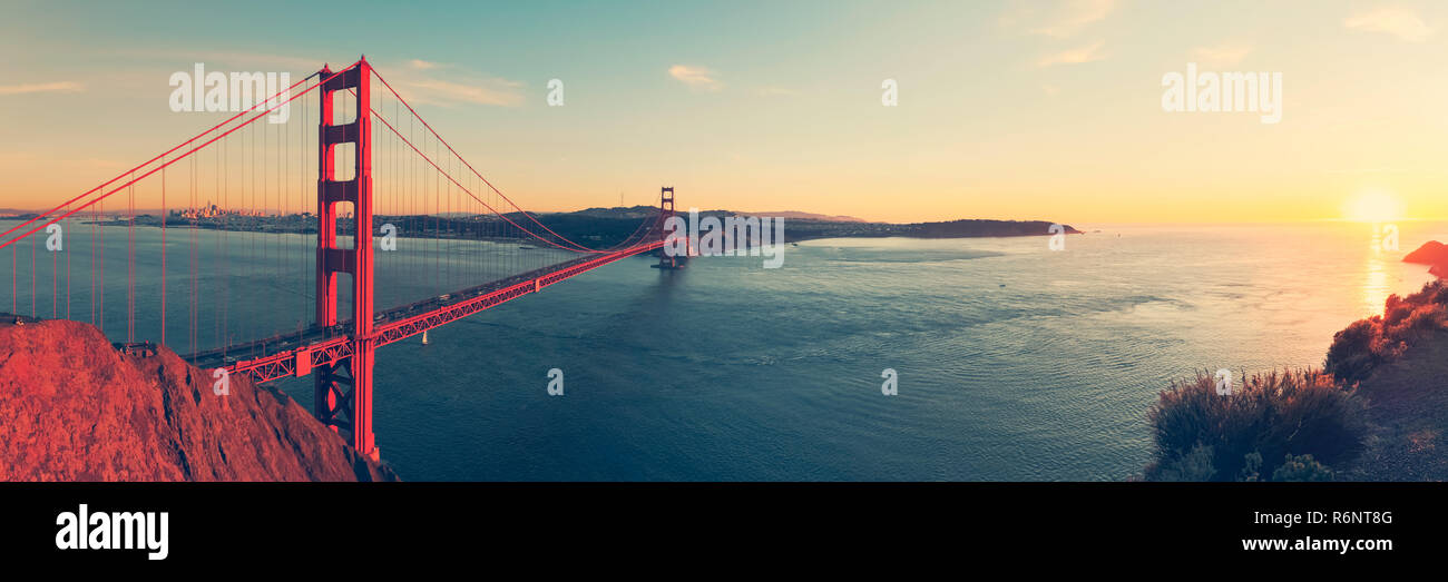 Golden Gate Bridge di San Francisco in California Foto Stock