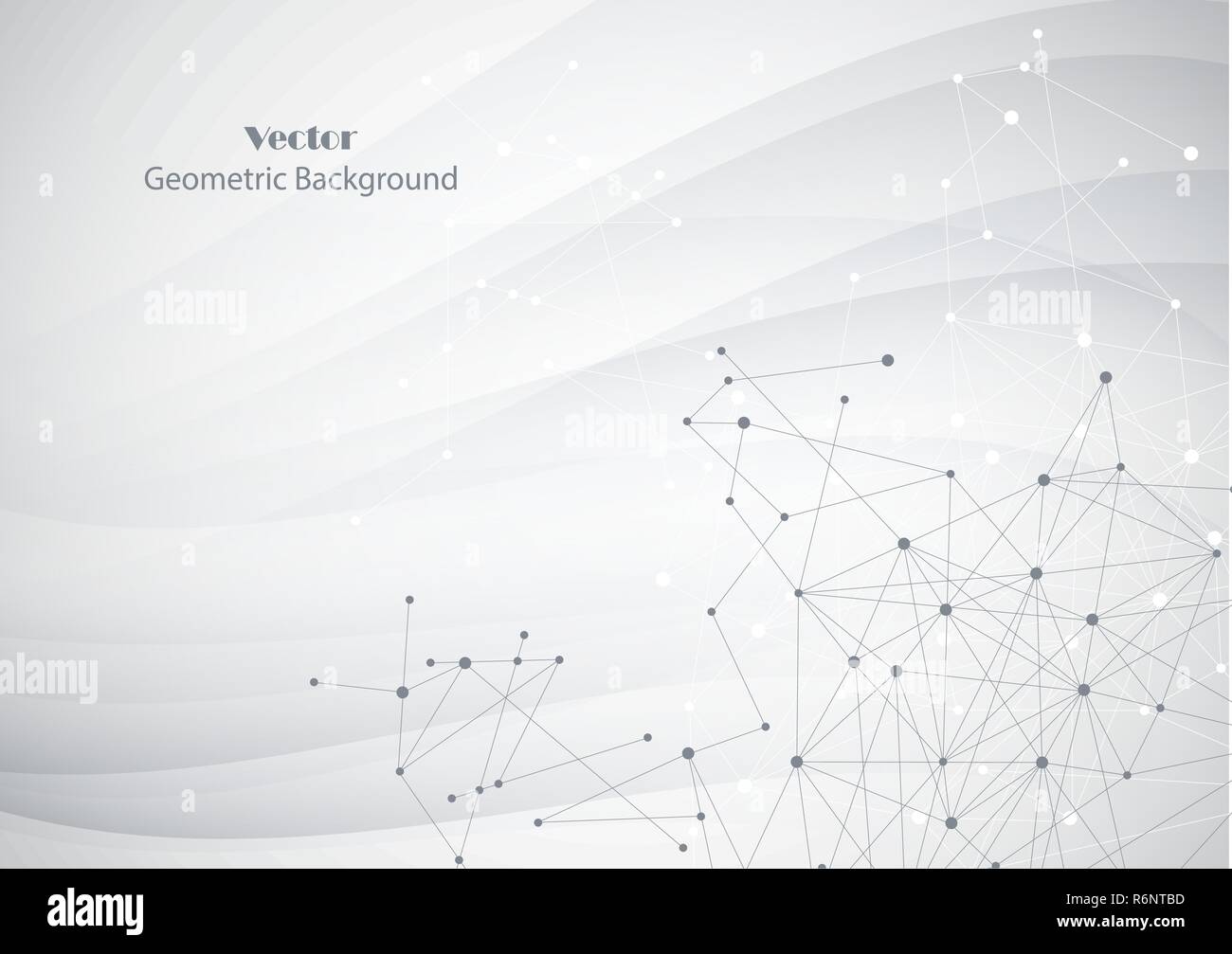Geometrica astratta sfondo con linee collegate e punti. Illustrazione Vettoriale