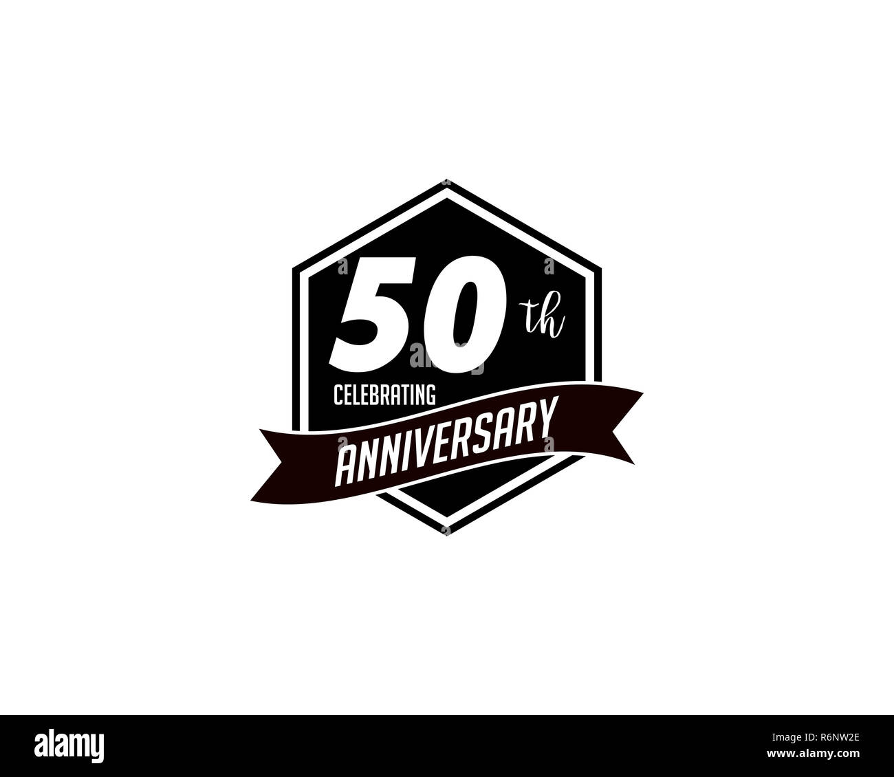 Cinquanta anni di anniversario il badge Foto Stock