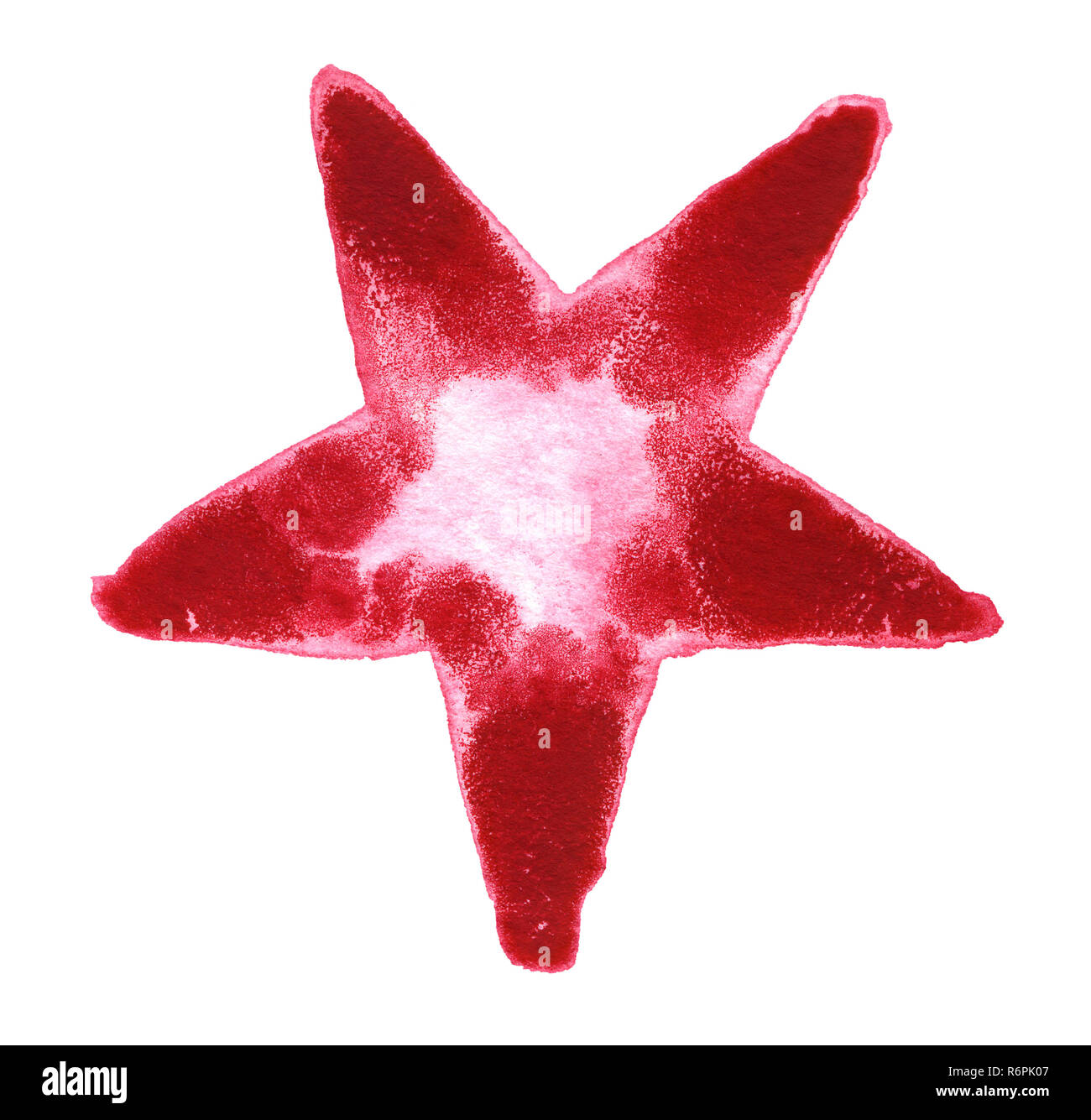 Red star ad acquerello Foto Stock