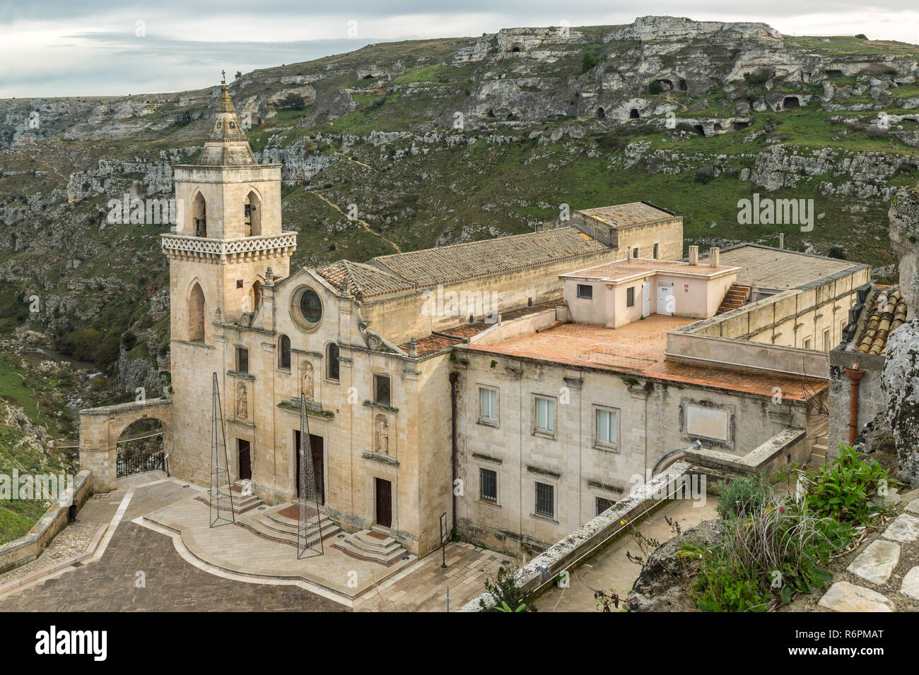 San Pietro Caveoso chiesa, Matera, Capitale Europea della Cultura 2019 Foto Stock