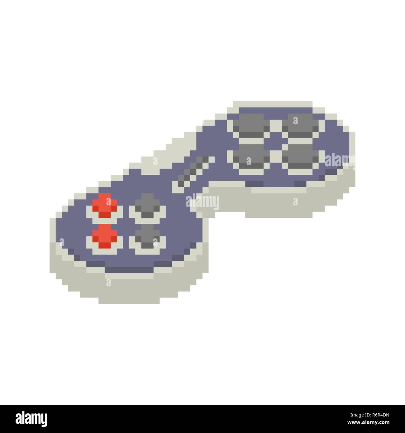 Gamepad pixel art. Joystick a 8 bit. Video Gioco della vecchia scuola di leva di comando Illustrazione Vettoriale