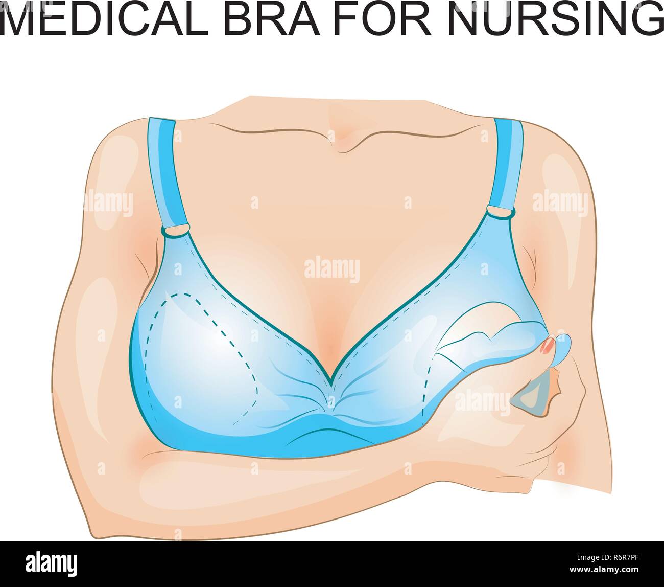 Illustrazione di un medico di reggiseno per allattamento. Allattamento Illustrazione Vettoriale