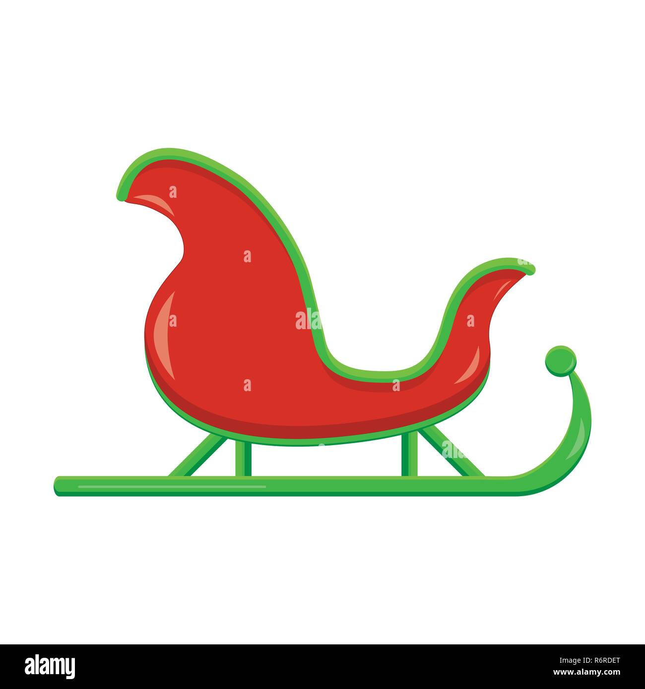 Babbi Natale Icona della slitta simbolo grafico Design. Santa sleigh illustrazione vettoriale isolati su sfondo bianco. Illustrazione Vettoriale