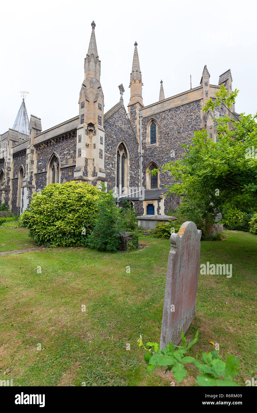 Xii secolo stile rumeno chiesa di Santa Maria Vergine, Dover, Regno Unito Foto Stock