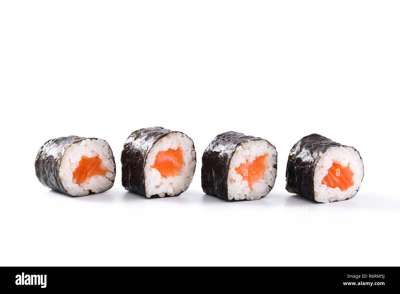 Sushi isolati su sfondo bianco Foto Stock