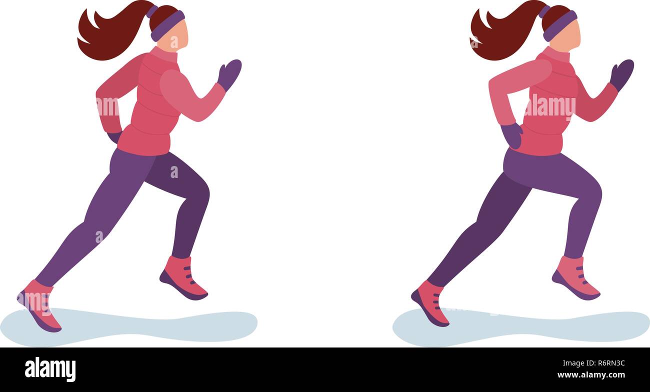 Le donne correre in inverno Illustrazione Vettoriale