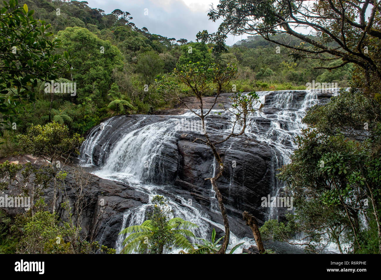 Baker's Falls, Horton Plains National Park, Sri Lanka Foto Stock