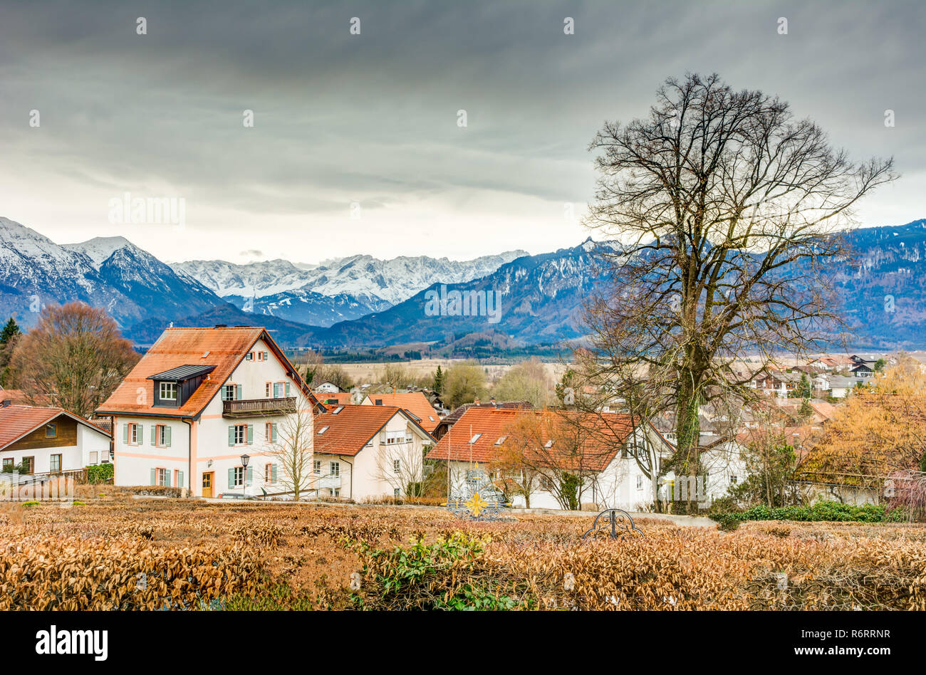 Città di Murnau nelle alpi della Bavaria Foto Stock