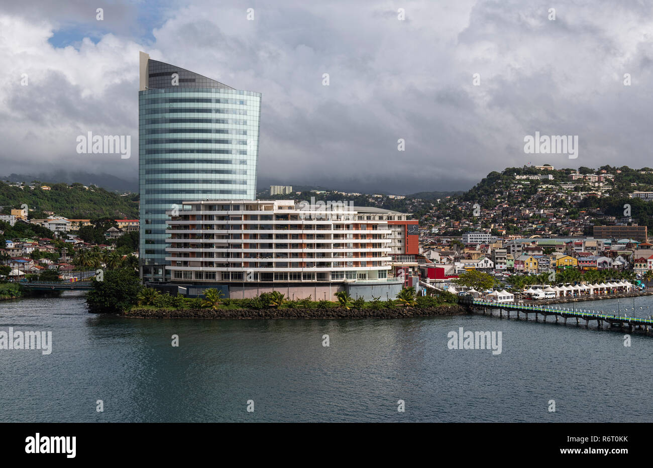 Martinica Fort-de-France Pointe Simon Cruise Ship Terminal e la zona circostante Foto Stock