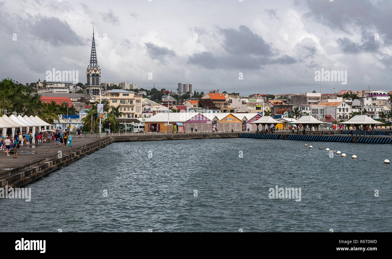 Martinica Fort-de-France Pointe Simon Cruise Ship Terminal e la zona circostante Foto Stock