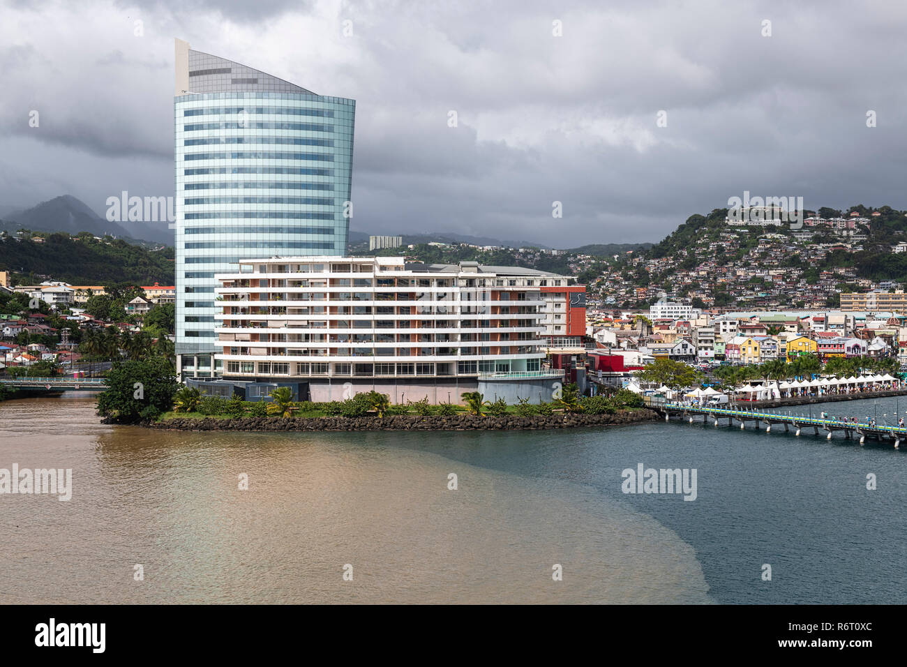 Martinica Fort-de-France Pointe Simon Cruise Ship Terminal e la zona circostante Foto Stock