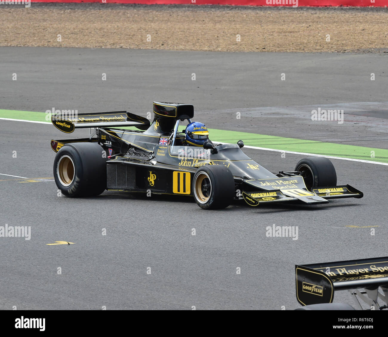 Andrew Beaumont, Lotus 76, Silverstone Classic 2014, 2014, Classic Cars Racing, F1, FIA, Ford, Formula 1 Grand Prix Cars, Formula Uno storiche, Histo Foto Stock