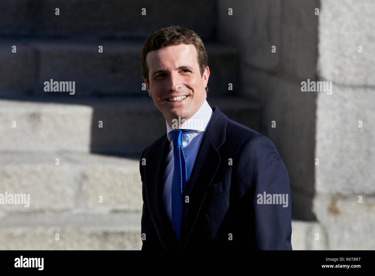 Pablo Casado assiste il quarantesimo anniversario della Costituzione spagnola al Congreso de los Diputados in Madrid. Foto Stock