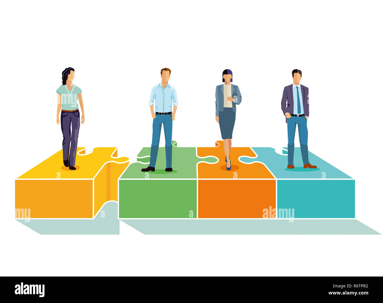 Collegare insieme il simbolo, illustrazione Foto Stock