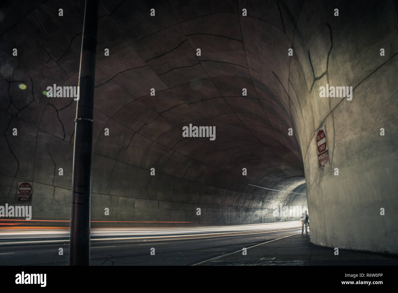 La seconda strada tunnel, Los Angeles, California Foto Stock